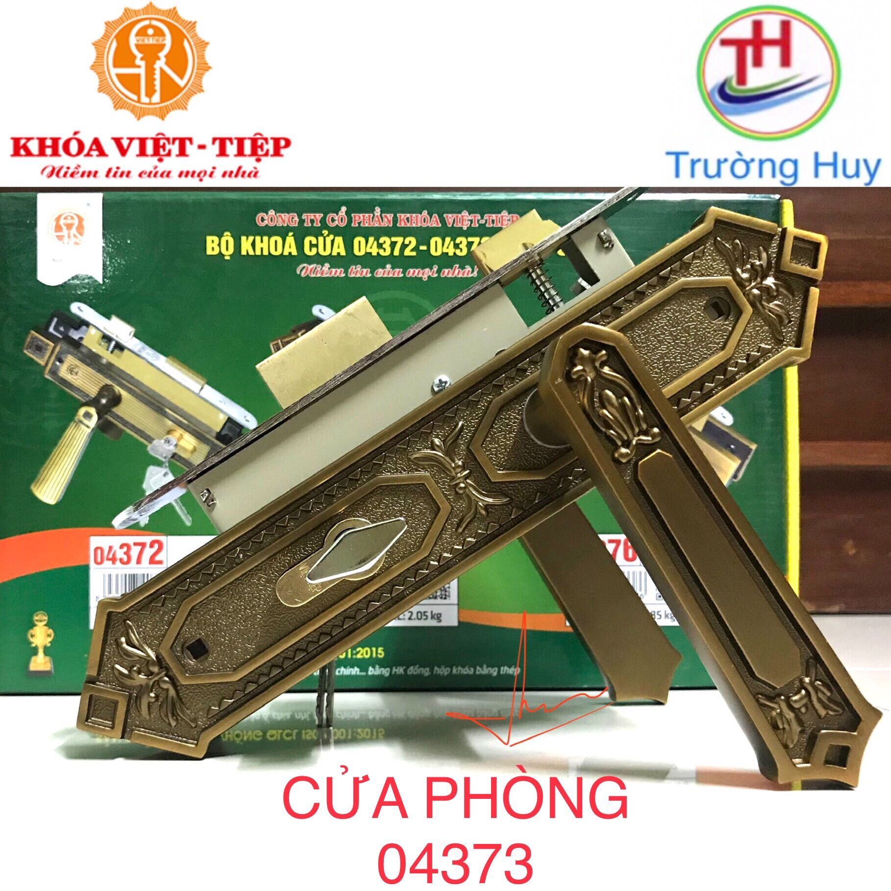 Khoá cửa phòng tay gạt việt tiệp 04373 - bảo hành 3 năm