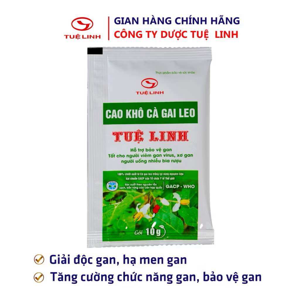 Cao khô Cà gai leo Tuệ Linh [Chính hãng] - Giải độc & hạ men gan, tăng cường chức năng gan - Gói 10g