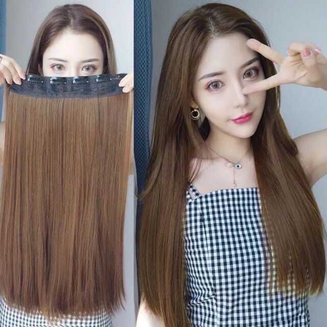 Tóc giả kẹp nữa đầu 6 phím thẳng ❇️
