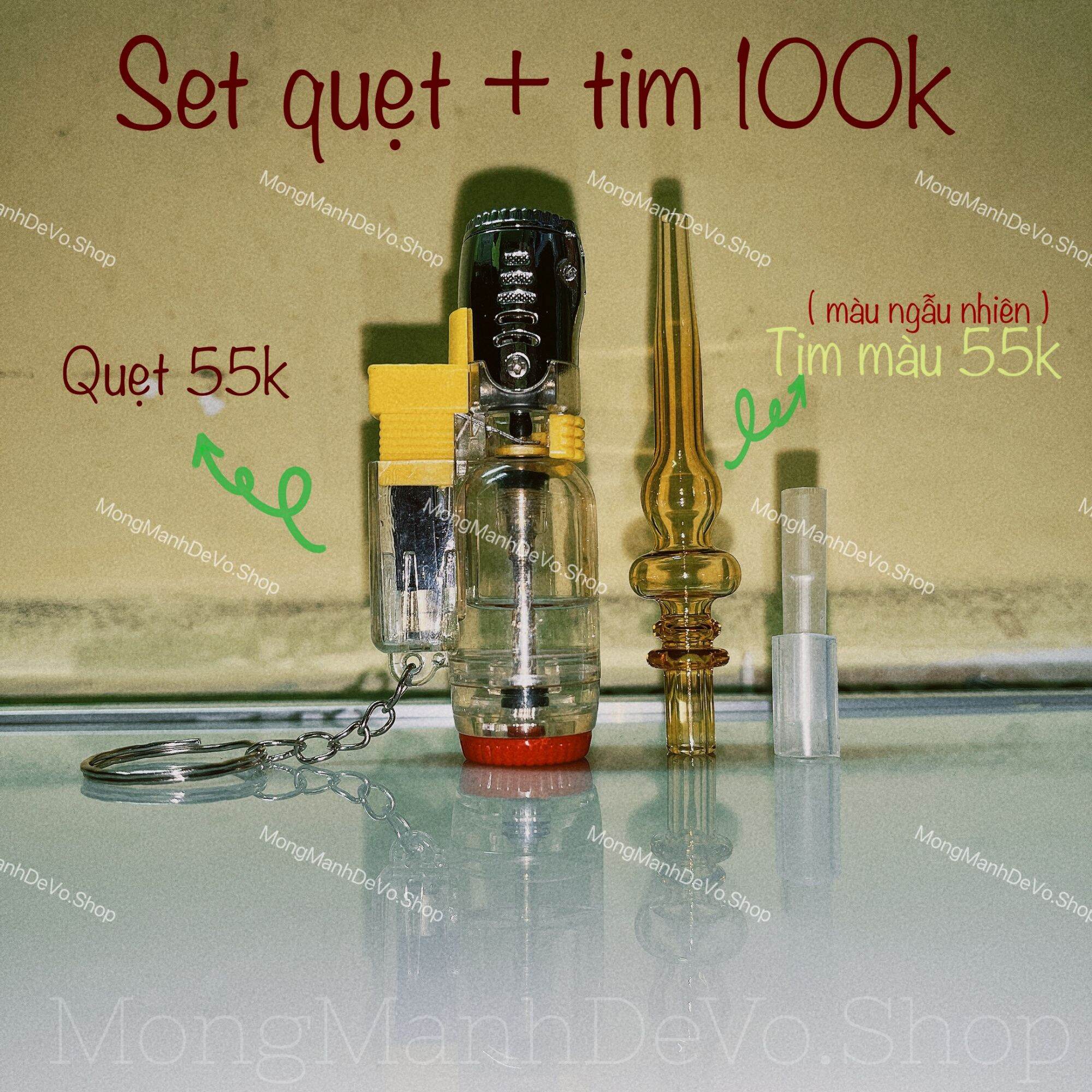 1 set đít đỏ kèm tim thủy tinh