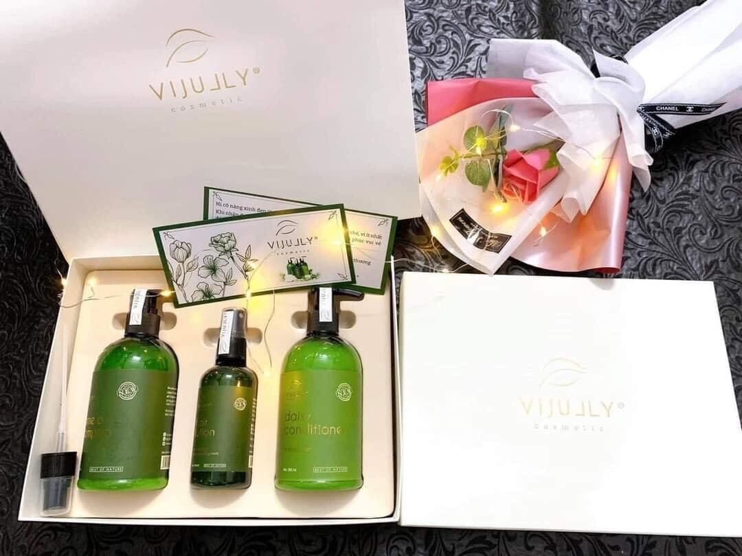 Combo gội xả xịt vijully giảm rụng kích mọc tóc