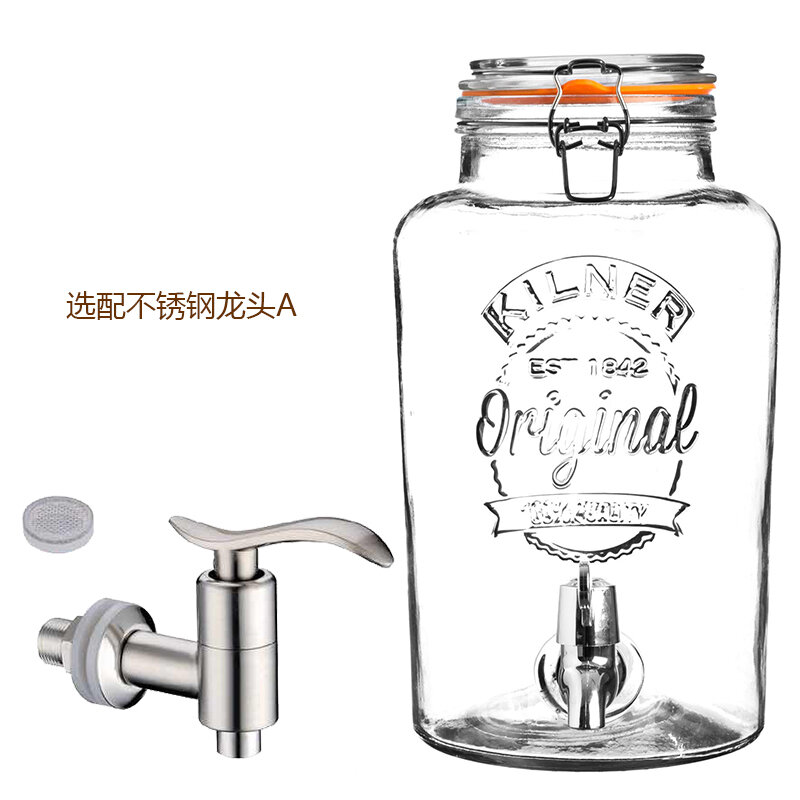 Bình thủy tinh pha rượu kilner anh bình ủ rượu bình đựng đồ uống không chì có vòi nước gia dụng bình ngâm rượu thanh mai bịt kín
