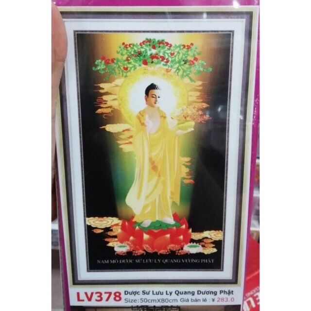 [HCM]Tranh đính đá PHẬT DƯỢC SƯ  LV378 (50x80cm) Chưa đính đá