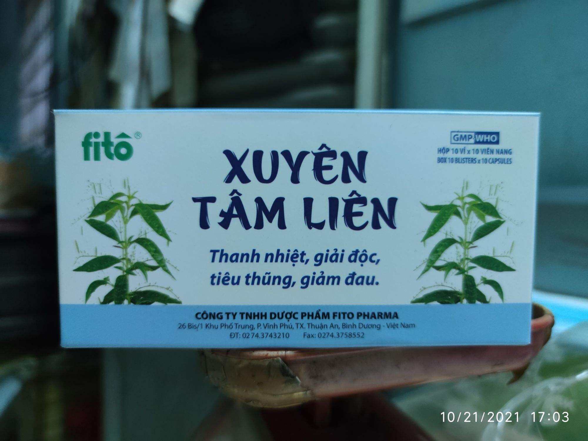 Xuyên tâm liên Fito hộp 100 viên