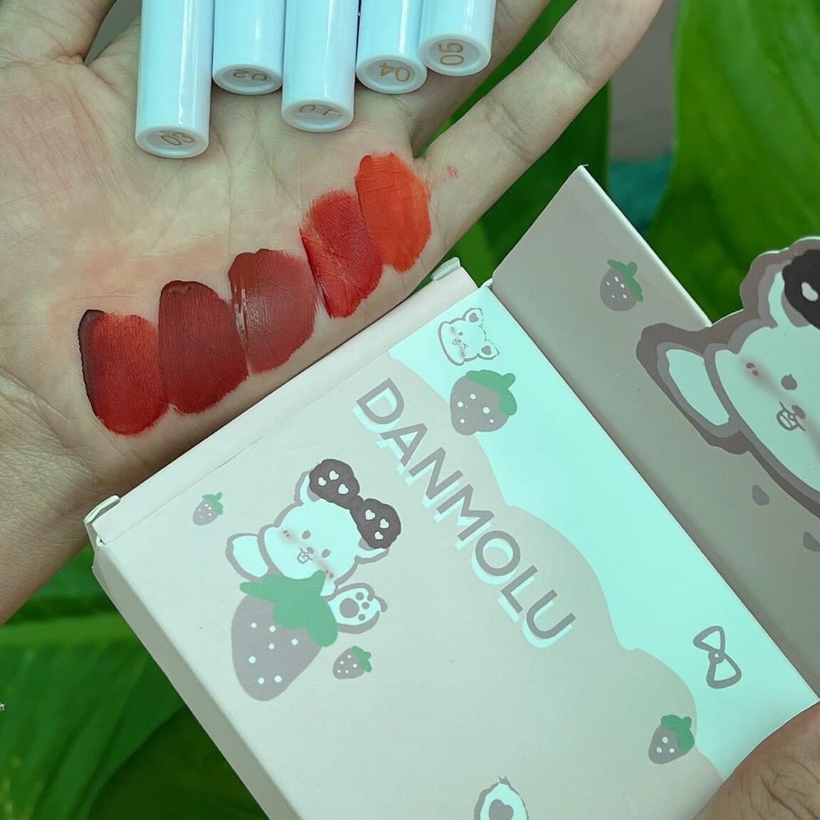 Set 5 son Danmolu gấu hồng chính hãng