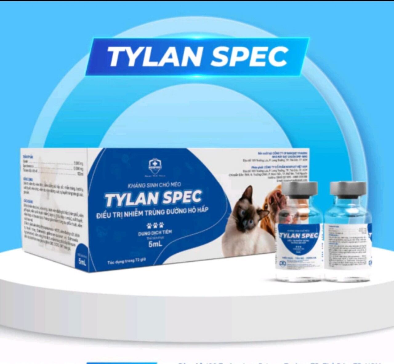 TYLAN SPEC VIÊM NHIỄM GIA SÚC, CHÓ MÈO 10ml