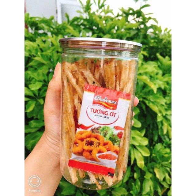 Khô cá thiều que_250g ( có kèm tương ớt).Khô cá thiều tẩm gia vị ăn liền