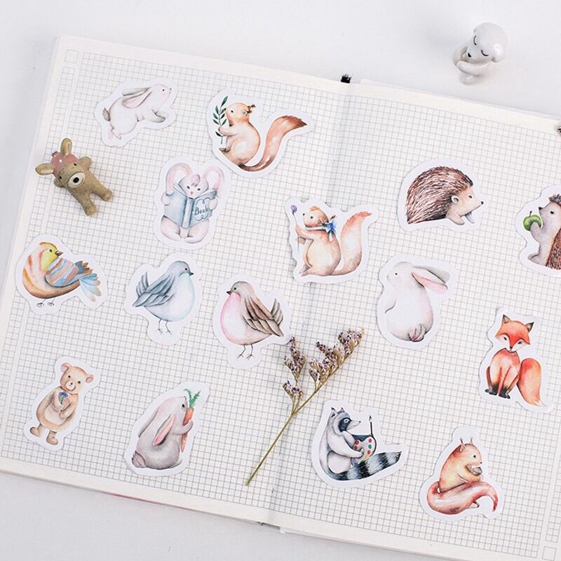 Hộp 45 miếng dán sticker hình thỏ đáng yêu