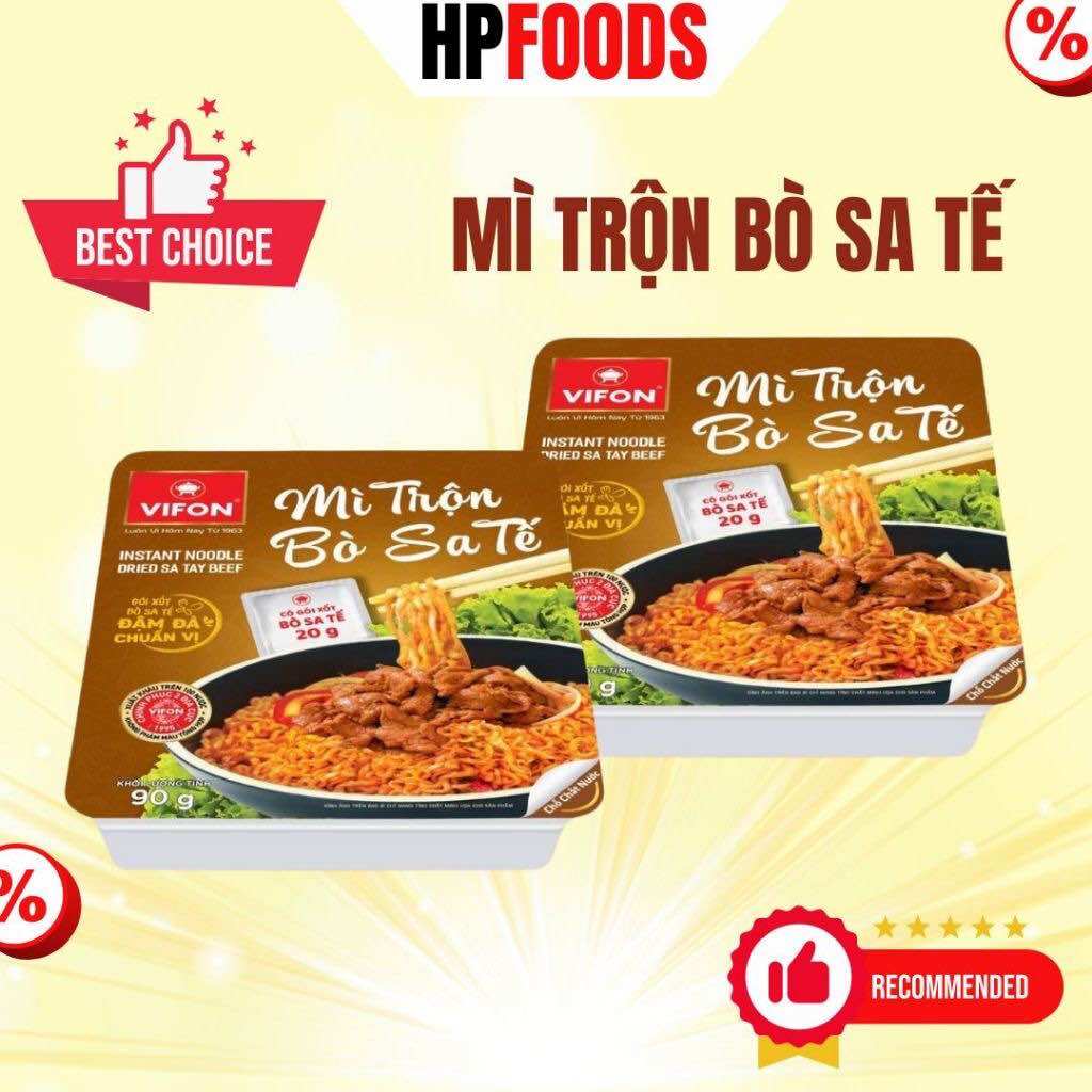Mì xào sốt bò sa tế Vifon khay 90g-1 khay mì trộn sốt bò sa tế ăn liền hiệu Vifon