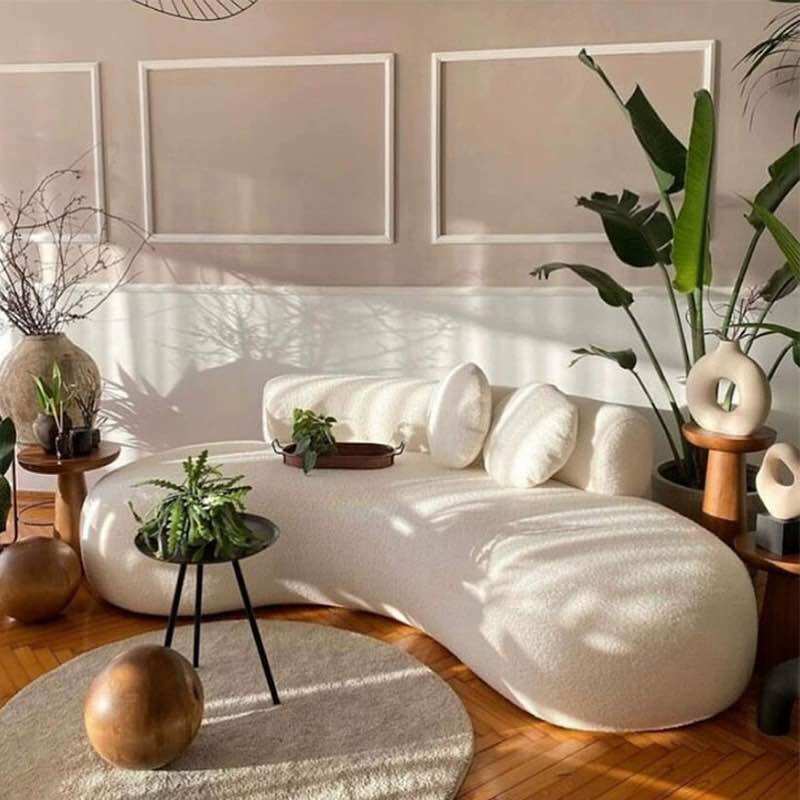 Sofa Băng Cong Vải Lông Cừu cao cấp