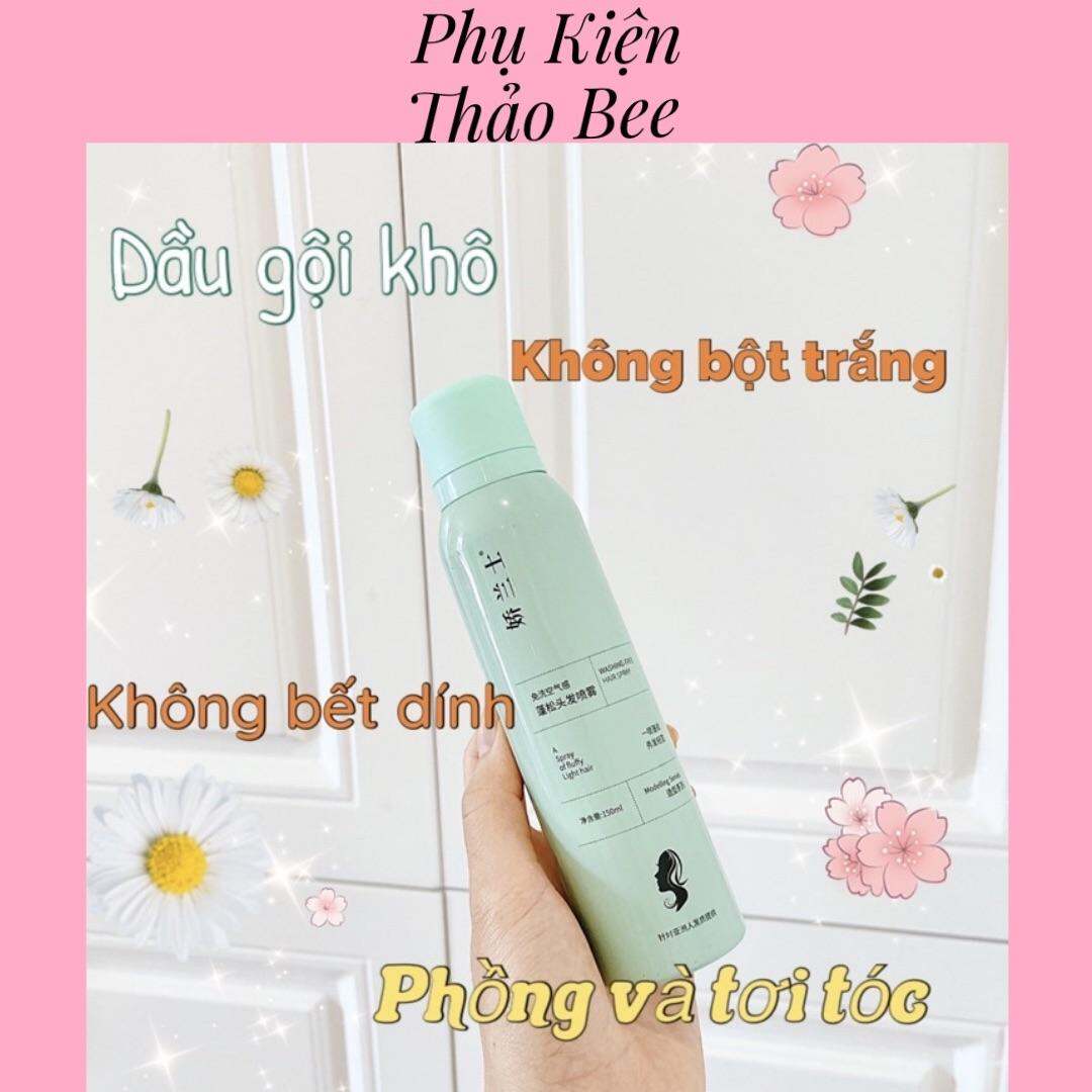 Dầu gội khô dạng xịt Spes, dầu gội đầu khô nữ không bết dính phồng tóc
