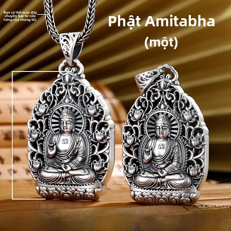 999 Sợi Bạc Nam Puxi Trang Sức Nam Phật Hoàng Mặt Trời Vòng Cổ Phật Thần Tài Lộc Trang Trí Đeo Cổ Tr