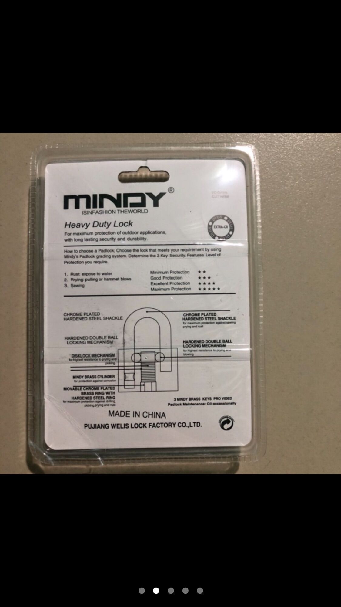 Khoá chống trộm Mindy càng dài 50mm 60mm