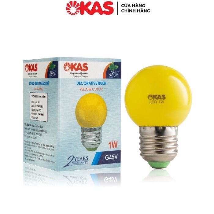 Bóng chanh, bóng đèn led trang trí okas g45 nhiều màu