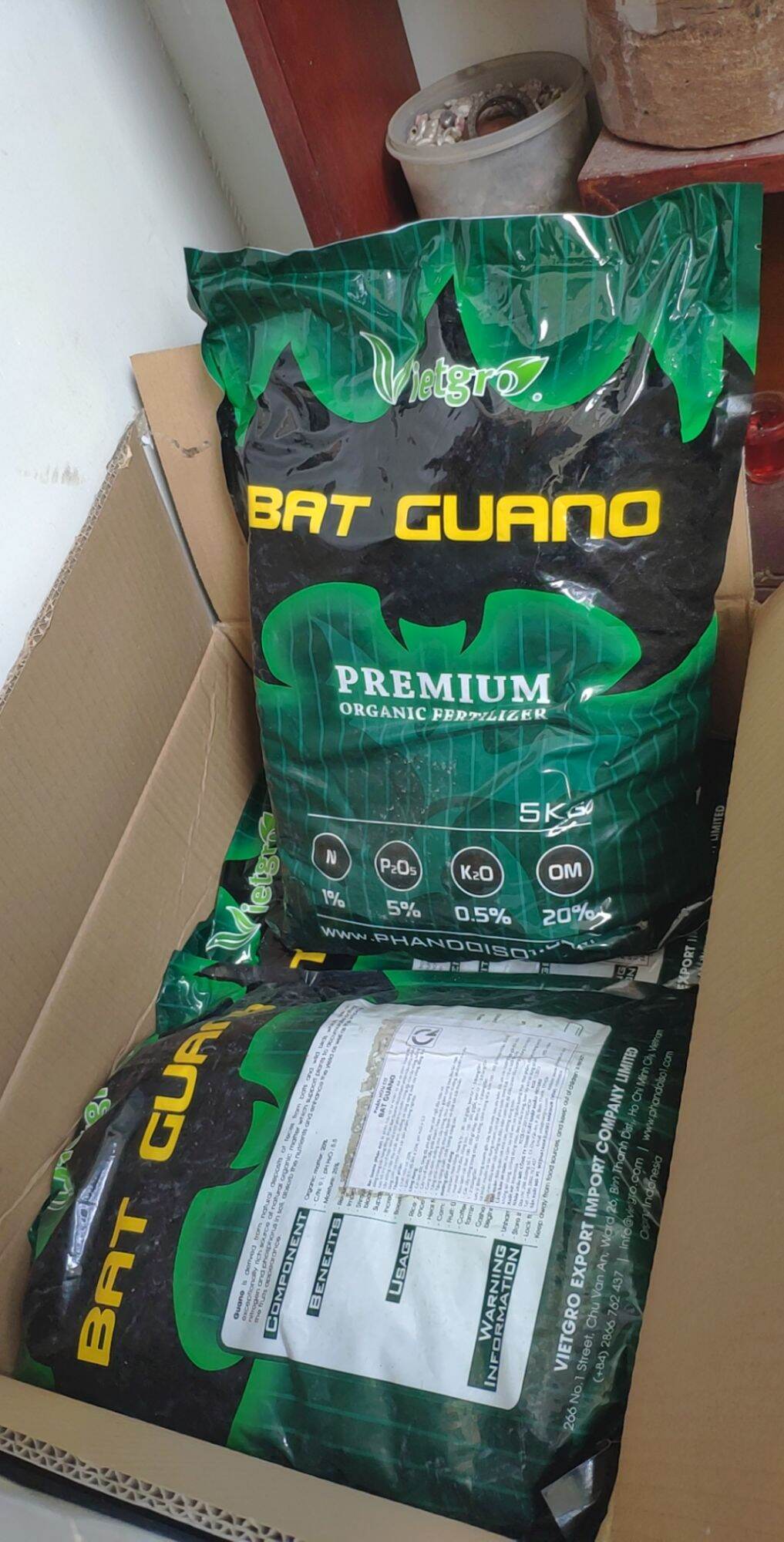 Túi 5 kg phân dơi hữu cơ Bat Guano