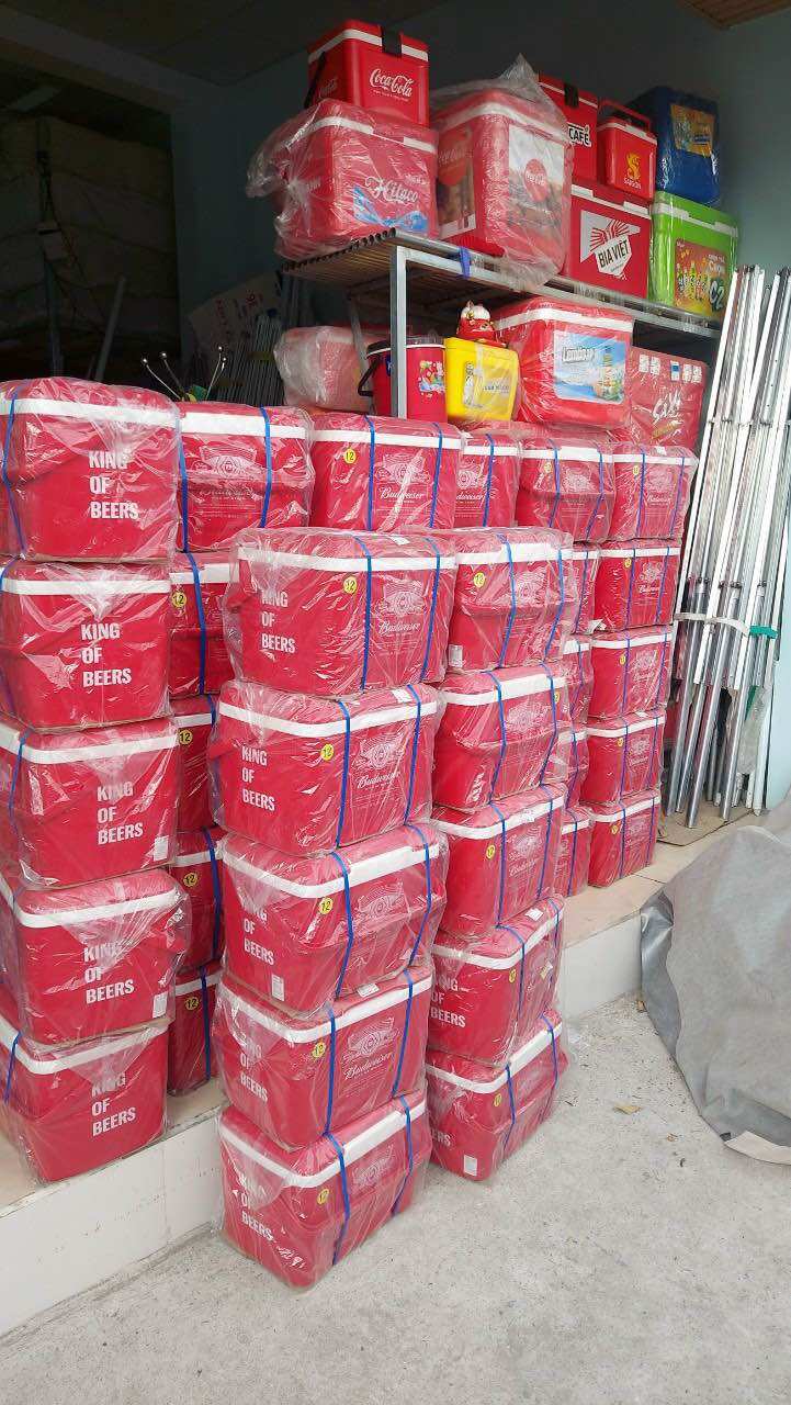 Thùng đá nhựa Duy Tân KM 35L vàng C2 / đỏ coca