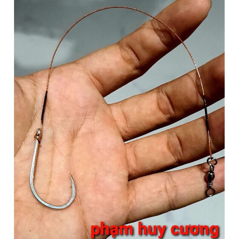 Thẻo cáp câu cá Chim kèm lưỡi xịn