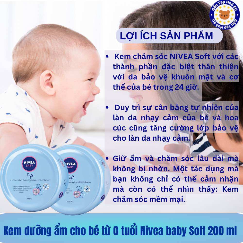 Kem Dưỡng Da Nivea Baby Soft Creme 200ml [ Đức]