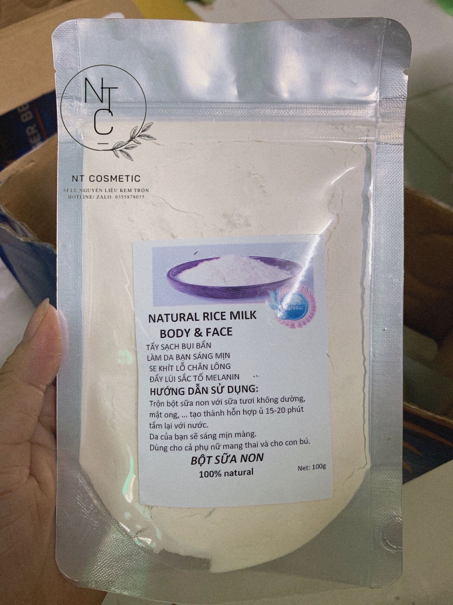 Bột sữa non đắp mặt nạ sáng da