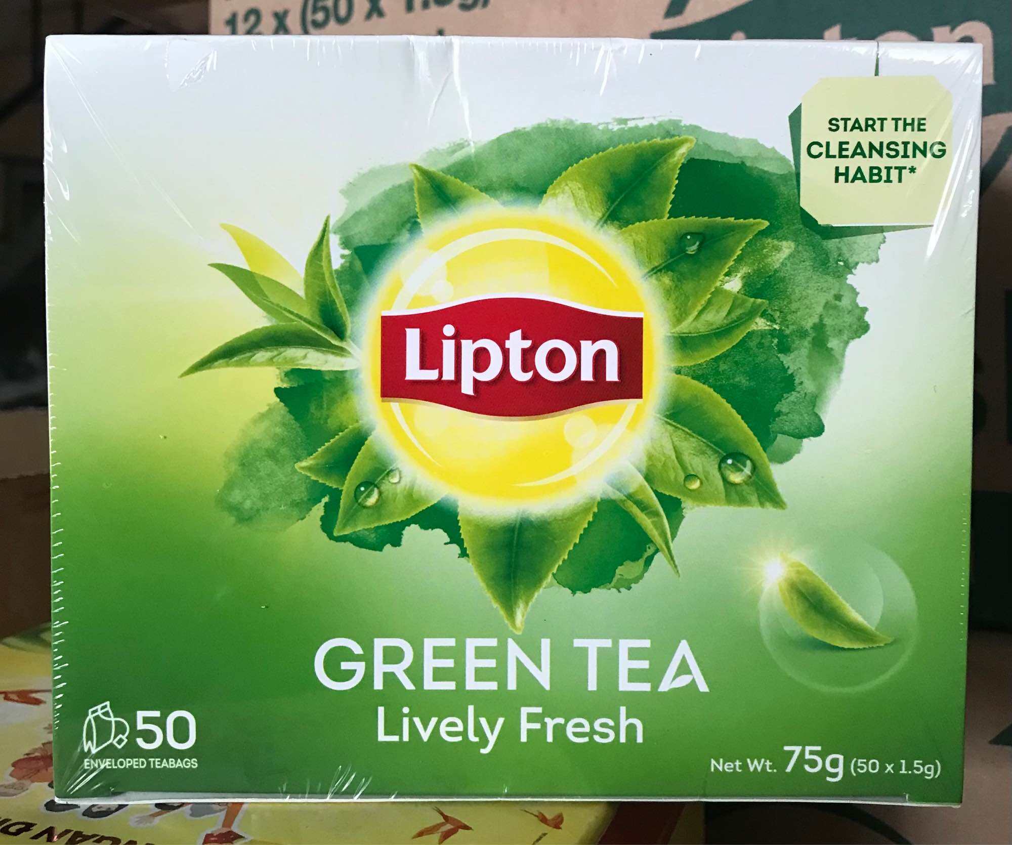 Trà Lipton túi lọc.hương lá trà tươi Trà Xanh tươi mơi 50 túi 1 hộp