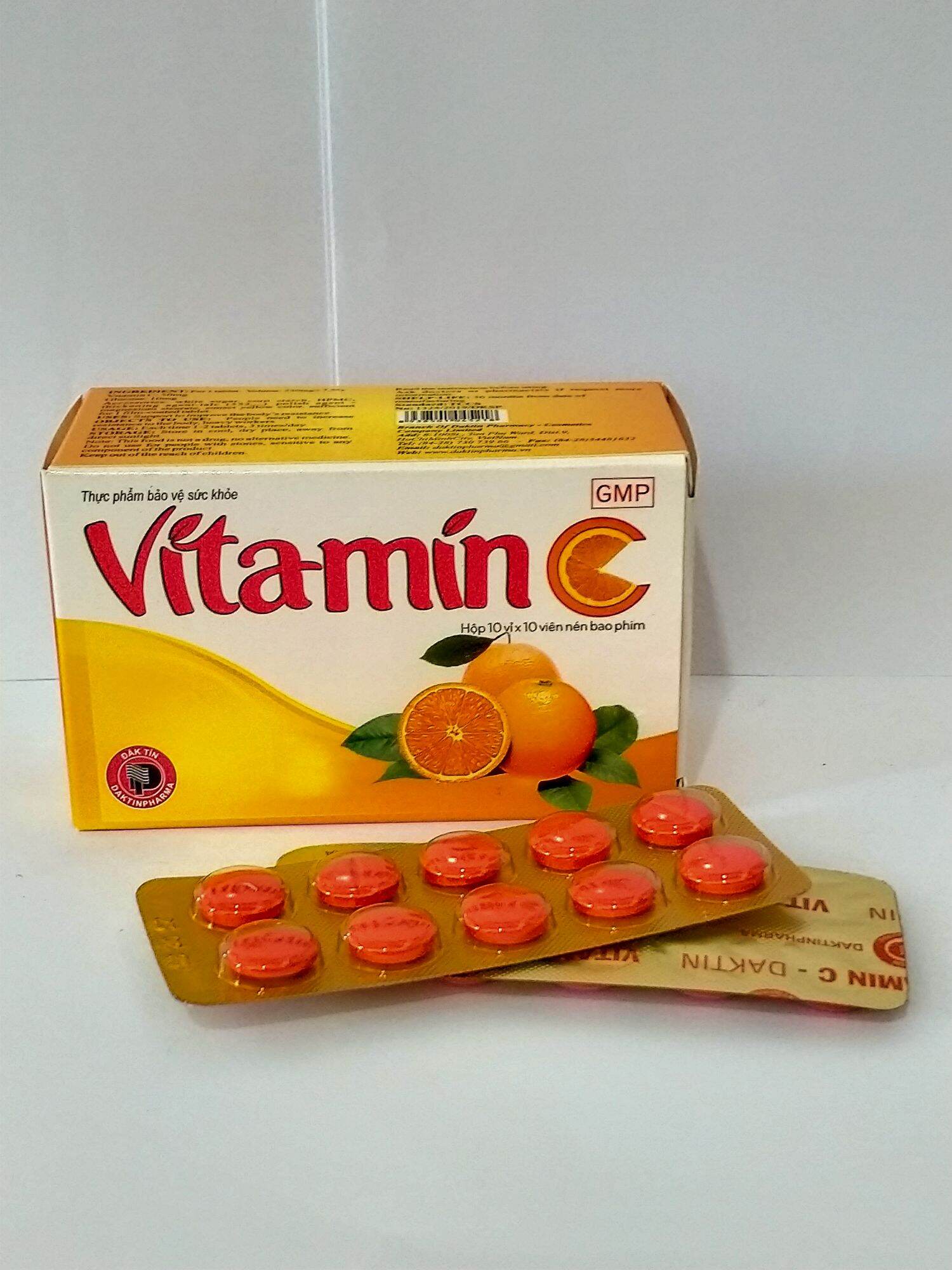 Viên uống VITAMIN C Hộp 100 viên hỗ trợ nâng cao sức đề kháng cho cơ thể ( Thực Phẩm bảo vệ sức khỏe)