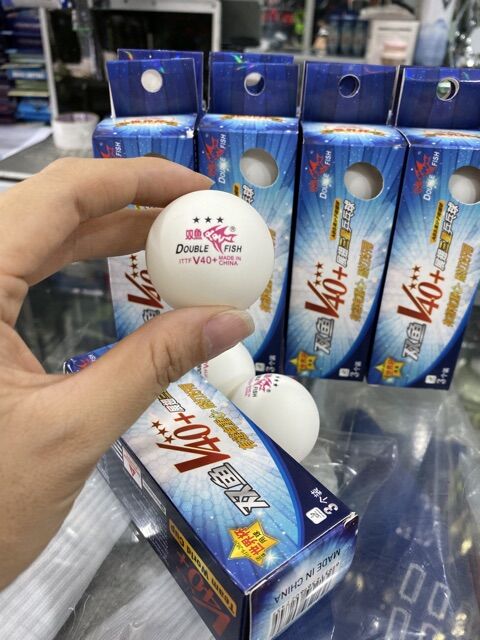 Bóng Bàn Double Fish V40+ 3 Sao, Hộp Bóng Bàn Song Ngư