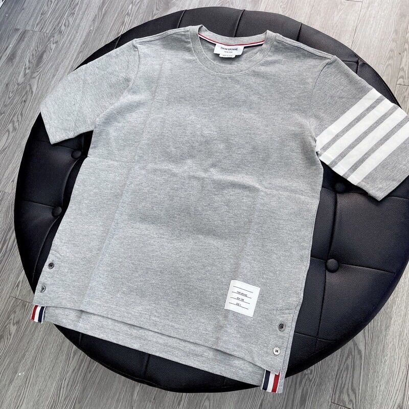 Áo thun cotton Thom Browné 4 sọc tay dệt Thom Browné Pique Cotton Tee 4-Bar