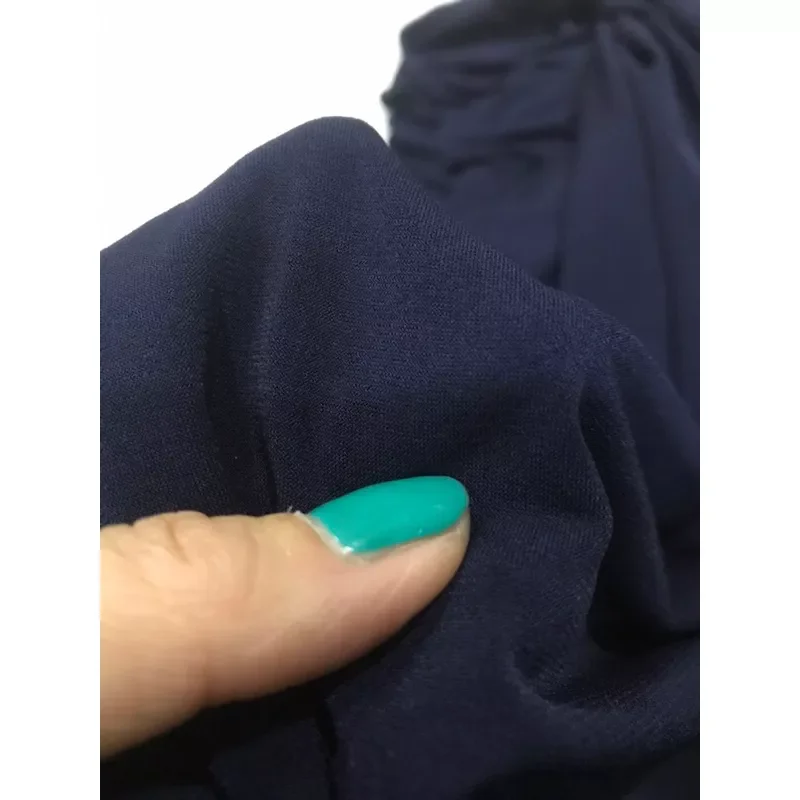 vải thun rayon màu xanh đen co dãn 4 chiều mềm rũ dày vừa ( khổ 1m55)
