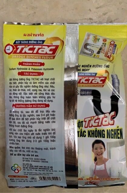 Men bể phốt bột thông đường ống Tictac