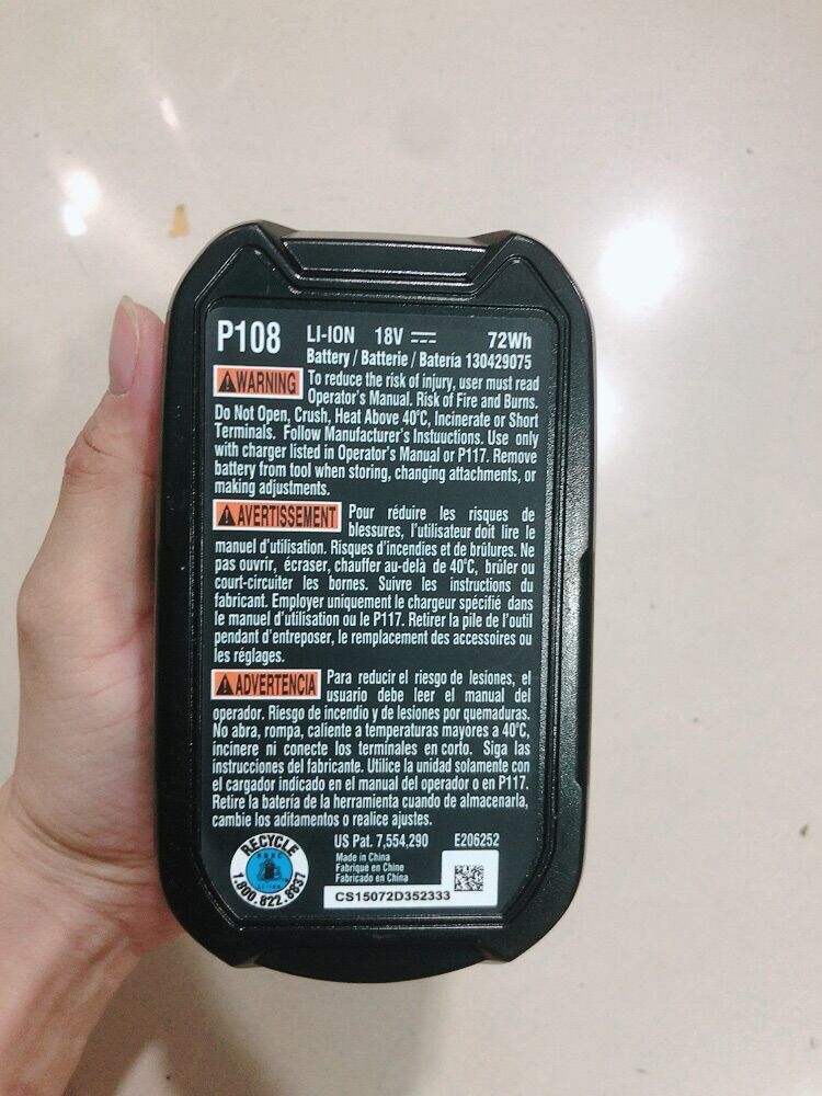 Pin đóng mới Ryobi 18v