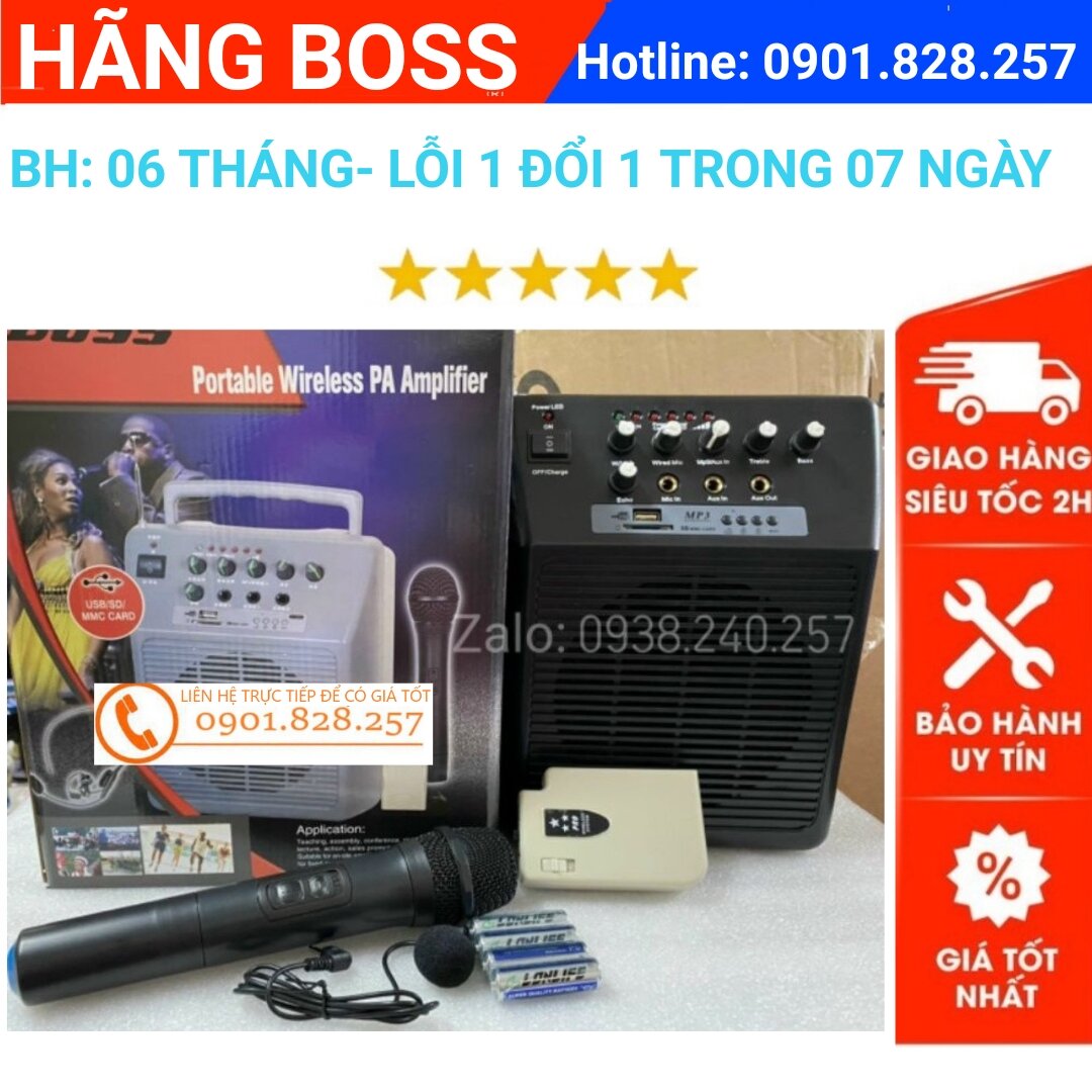 Loa trợ giảng không dây boss 968 công suất lớn 70w có bluetooth và usb - máy trợ giảng không dây boss