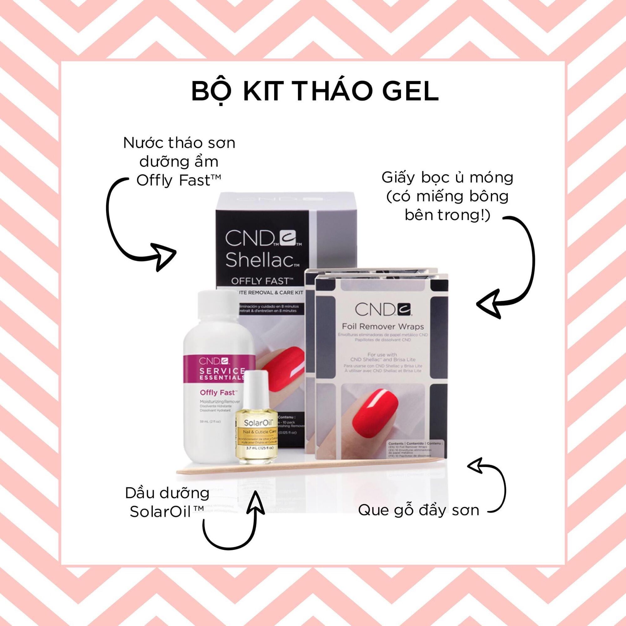 Combo Tự Tháo Sơn Gel Tại Nhà Bằng Sản Phẩm Cnd