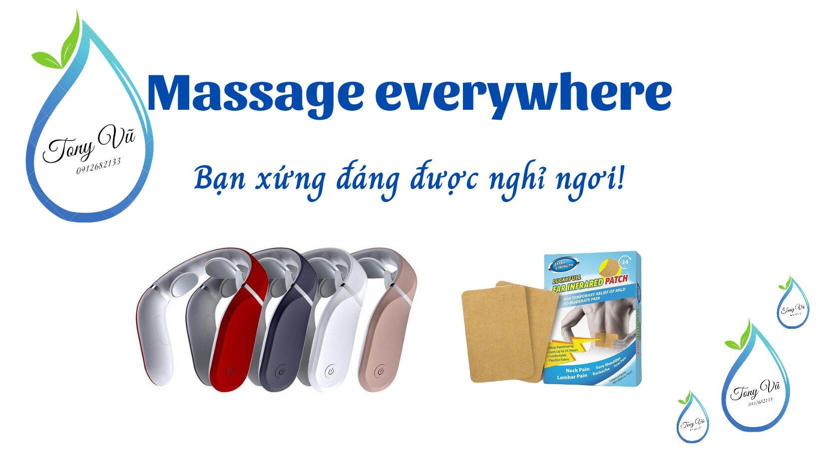 Máy massage cổ gáy Reborn Hàn Quốc (màu vàng gold)
