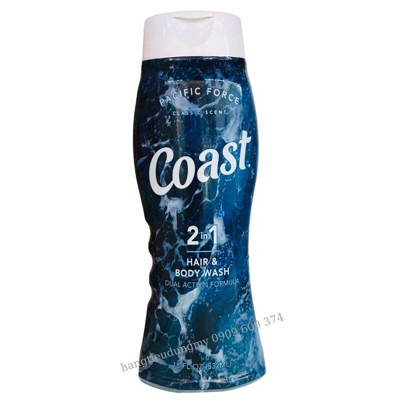 [Hcm]Sữa Tắm Coast - Dầu Tắm Gội Coast Mỹ 2 In 1 Coast Hair & Body Wash Classic Scent Pacific