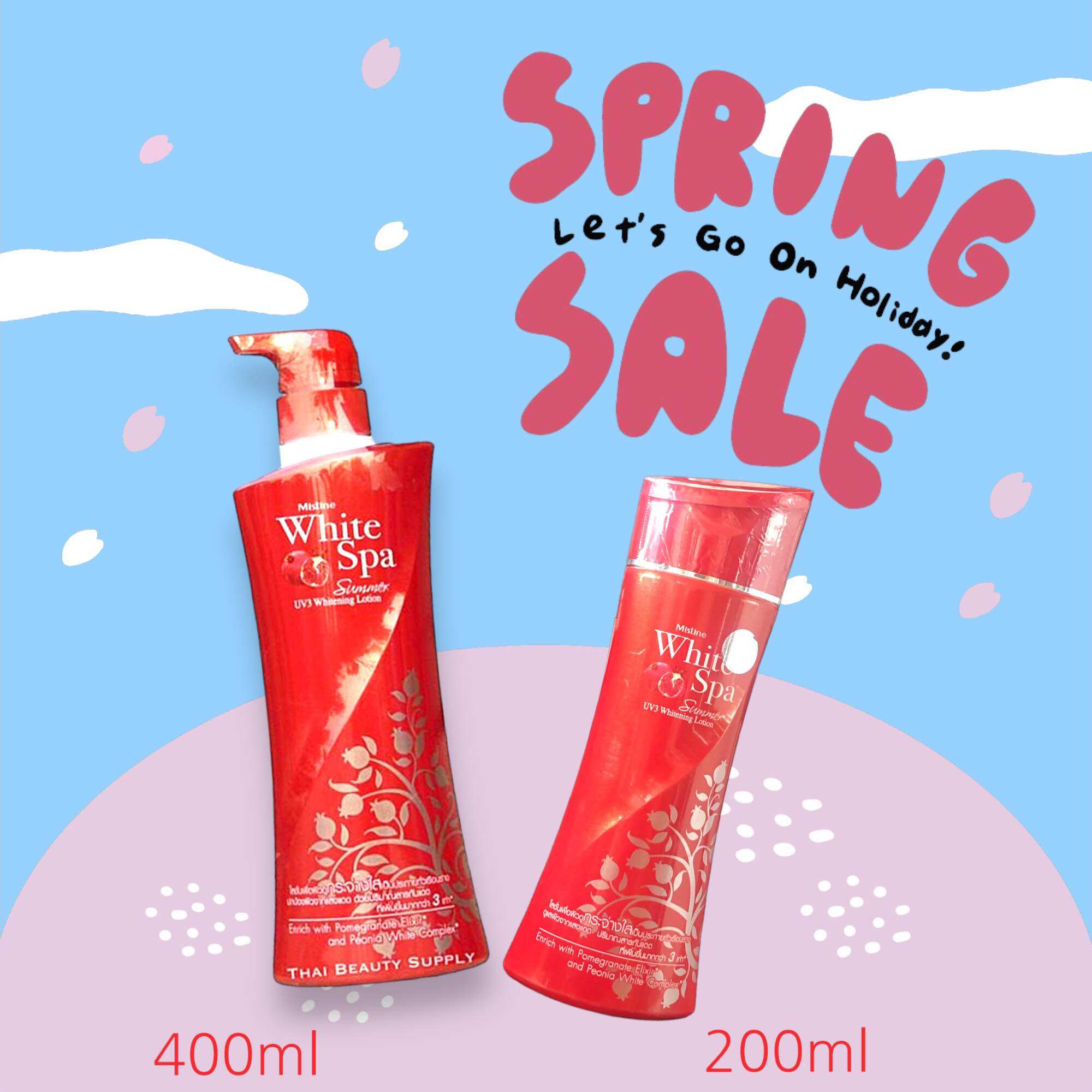 KEM DƯỠNG DA TOÀN THÂN MISTINE WHITE SPA SUMMER UV3 WHITENING LOTION 400ML/200ML