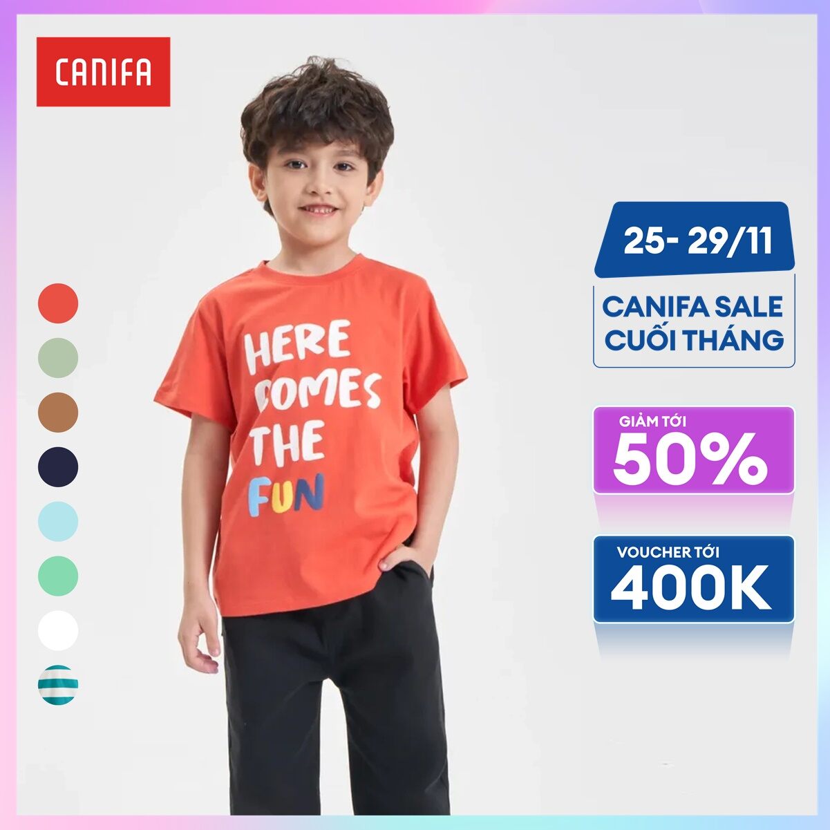[CHỈ 5.11 VOUCHER TỚI 500K] Áo phông bé trai CANIFA 100% cotton 2TS24S001