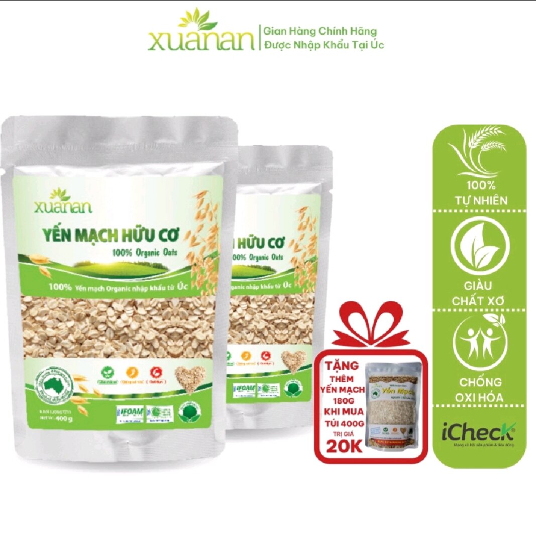 Yến Mạch Hữu Cơ organic Xuân An 400Gr (Tặng kèm)