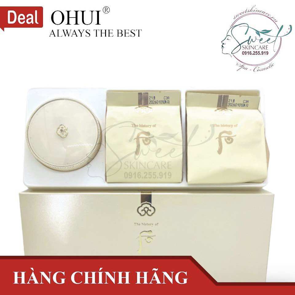 Bộ phấn nước Whoo Luxury Golden Glow Cushion mỏng, mượt tự nhiên