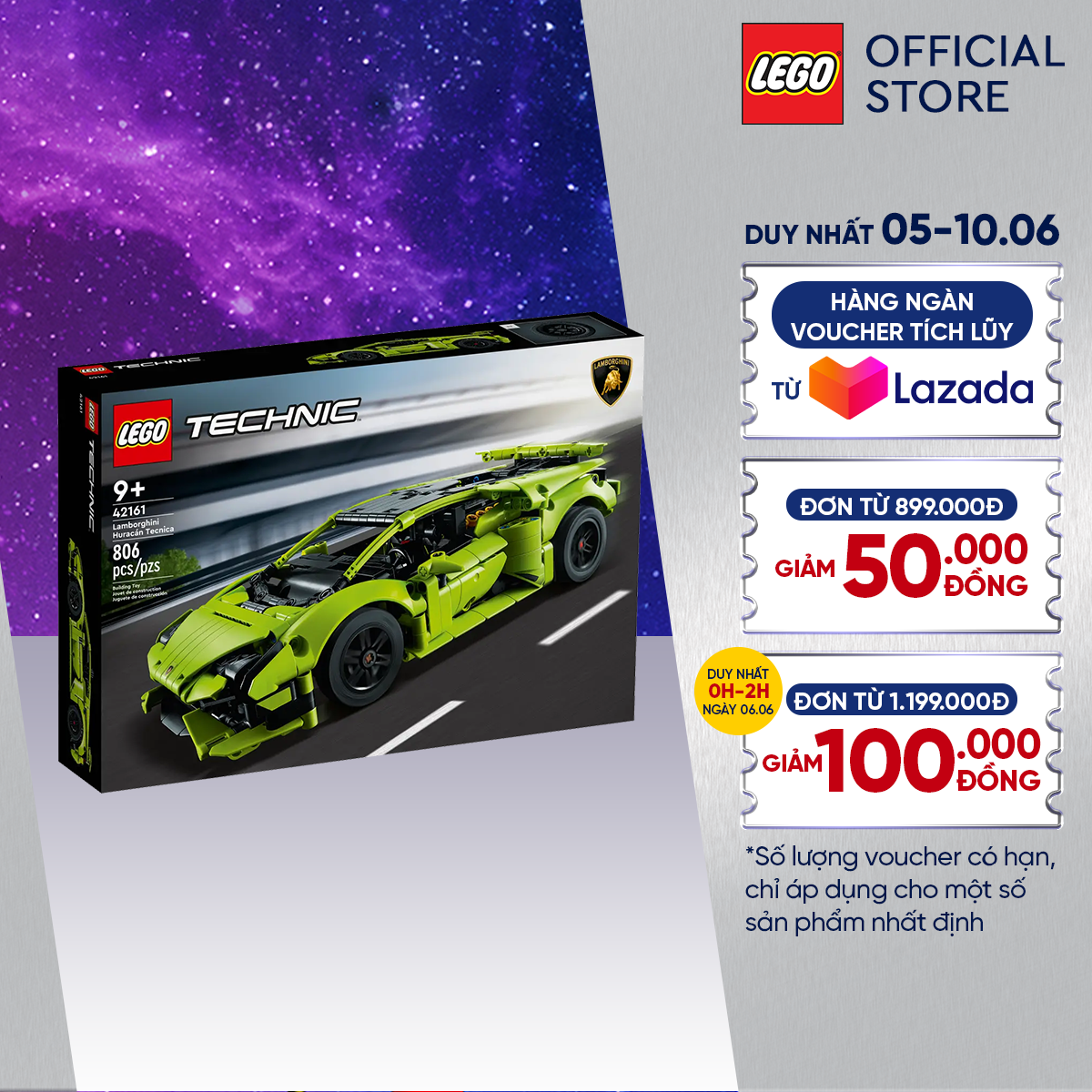 LEGO Technic 42161 Đồ chơi lắp ráp Siêu Xe Lamborghini Huracán Tecnica