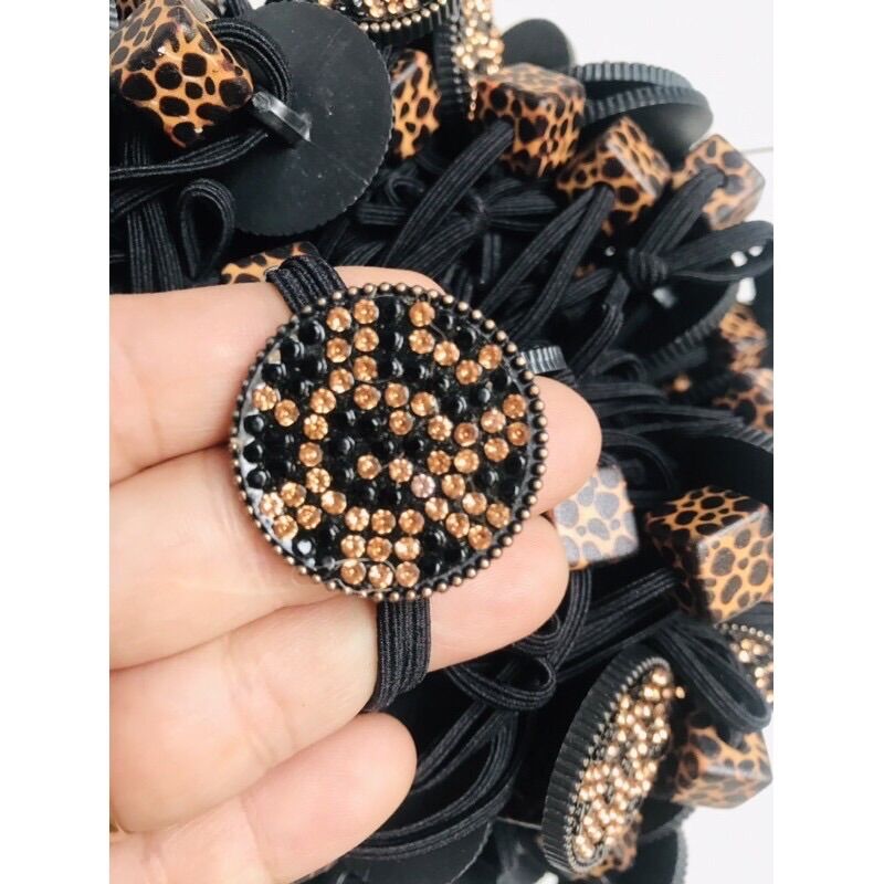 🌟🌟Set 20 Dây Cột Tóc Ngọc Màu Da Beo (Hình Thật)