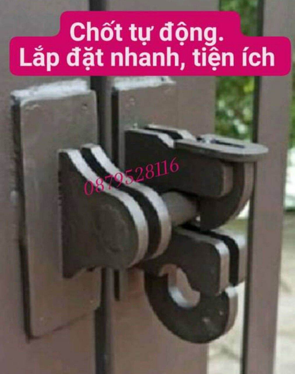 Chốt cổng tự động,chốt cửa tự gài, đóng nhạy, chốt khoá tiện lợi