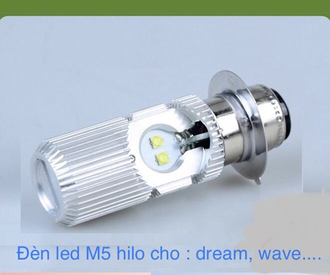 Đèn  Pha led M5 hilo cao cấp siêu sáng cho wave, dream, jupiter, future 1 ...