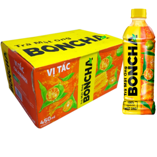 thùng 24chai nước ngọt boncha chanh mật ong 450ml đậm vị thơm ngon là nước giải khác thanh nhiệt giải nhiệt mùa hè.