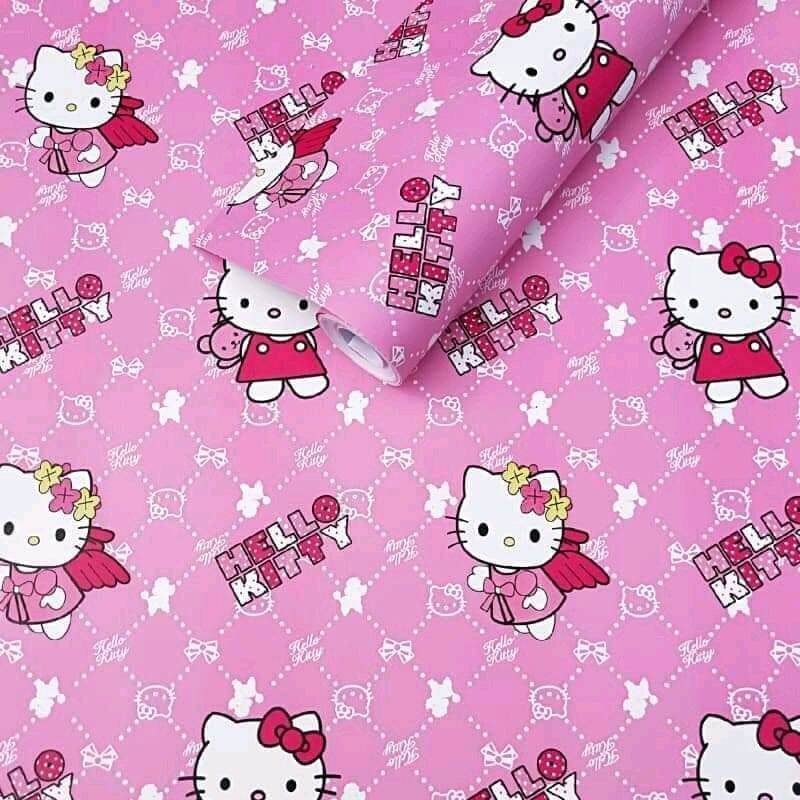 10 mét giấy dán tường có keo sẵn khổ rộng 45cm - mẫu HELLO KIT.TY thiên thần