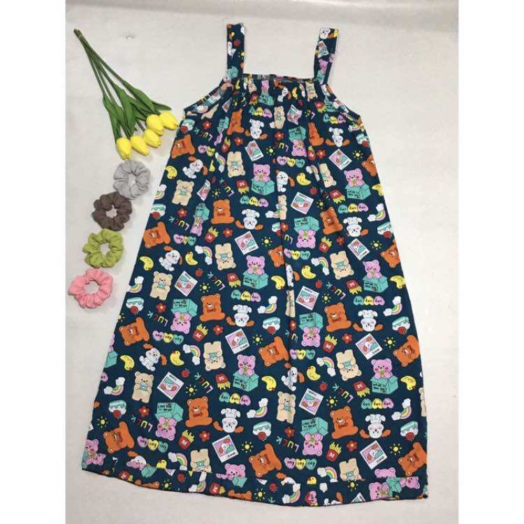 Đầm 2 dây Lanh (Tole) Size Từ 45kg-65kg.
