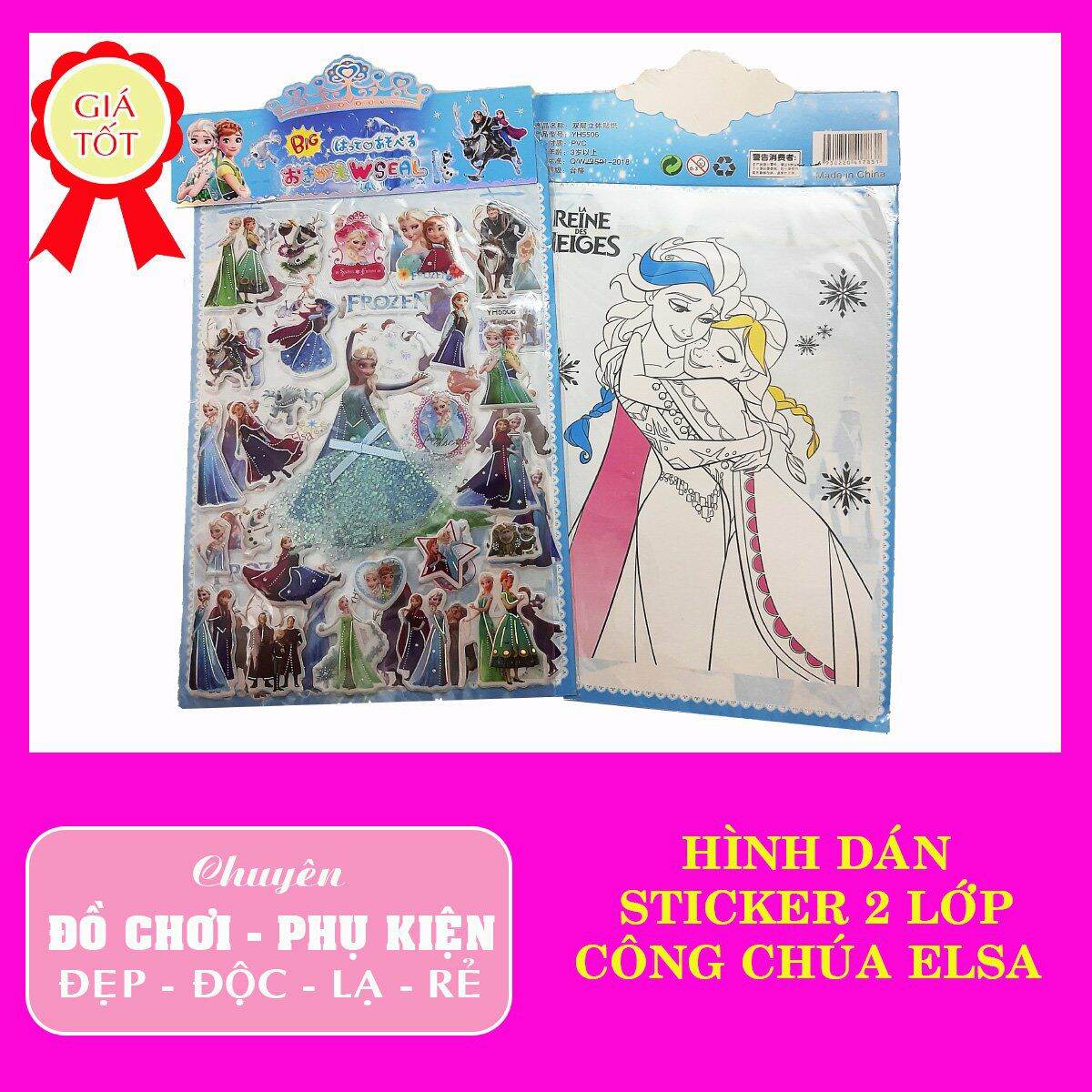 [HCM]Đồ chơi hình dán Sticker nổi 3D 2 lớp hình công chúa xinh xắn