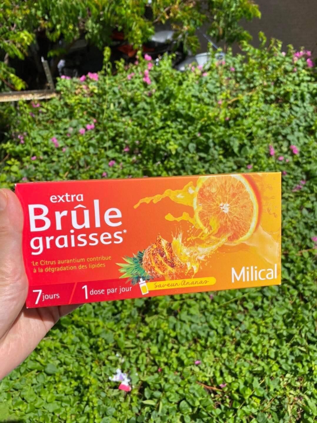 Nước Detox Milica Extra Brule Graisses 7 ống Cam Dứa hỗ trợ đốt mỡ thừa chỉ trong 7 ngày