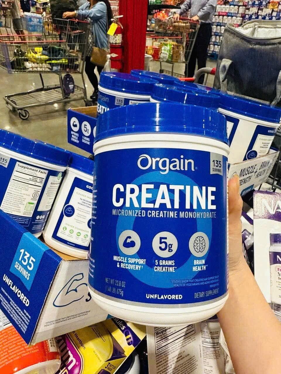Loại 500g Bột Creatine Orgain hỗ trợ sức khỏe cơ bắp 100 lần dùng