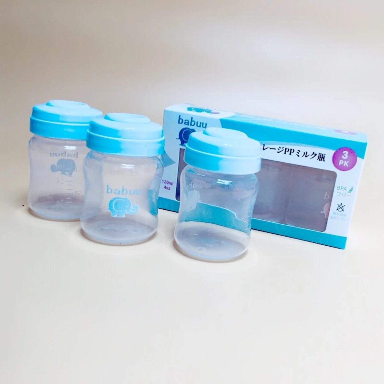 Bộ 3 bình trữ sữa 120ml BaBuu nhật bản [trữ tối đa 150ml]