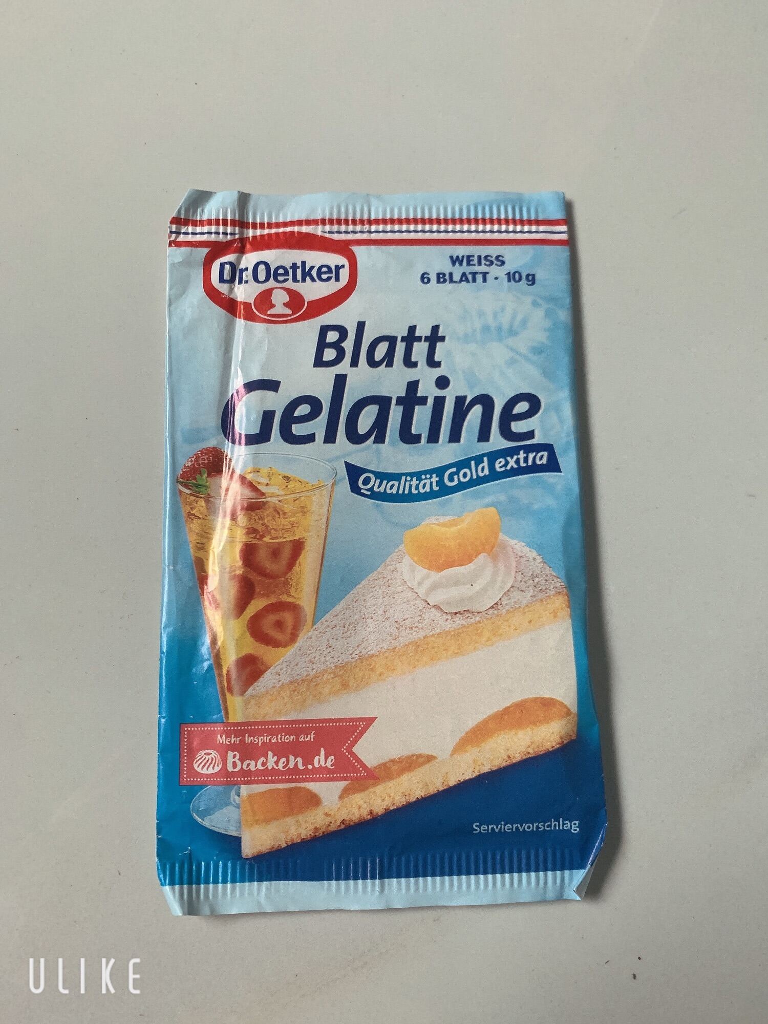 Lá Gelatine làm bánh Dr.Oetker của Đức